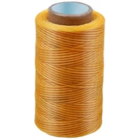 lmdz 284yards golden yellow leather sewing waxed thread practical long stitching thread for diy tool hand stitching thread