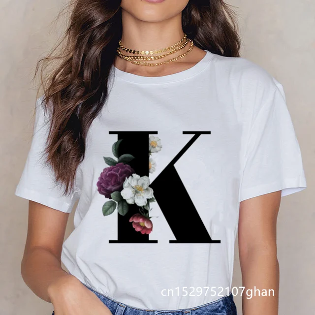 Женская футболка с коротким рукавом Цветочная комбинация в Корейском стиле |