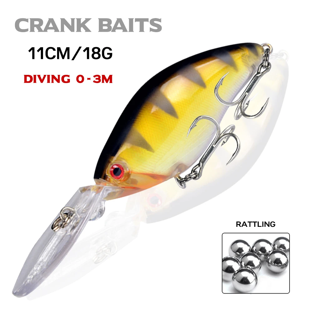 

LINGYUE New Arrival 1pcs Fishing Lures Artificial Lifelike Crank Plastic Hard Baits 11cm/18g Crankbait Wbblers Fishing Tackle