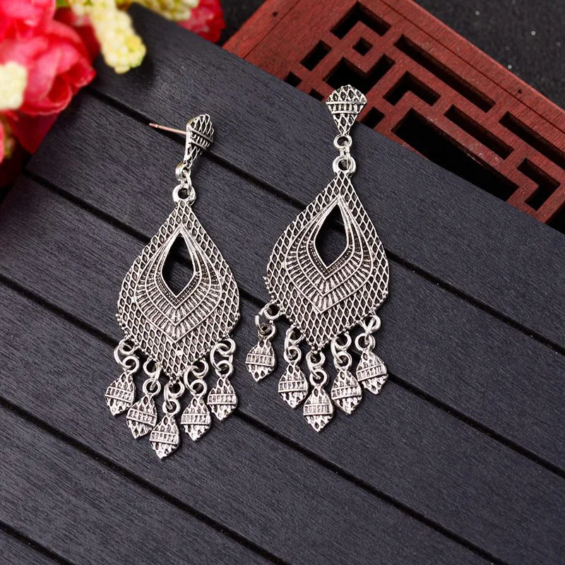 Женские индийские серьги CARTER LISA золотистые и Серебристые этнические с бахромой