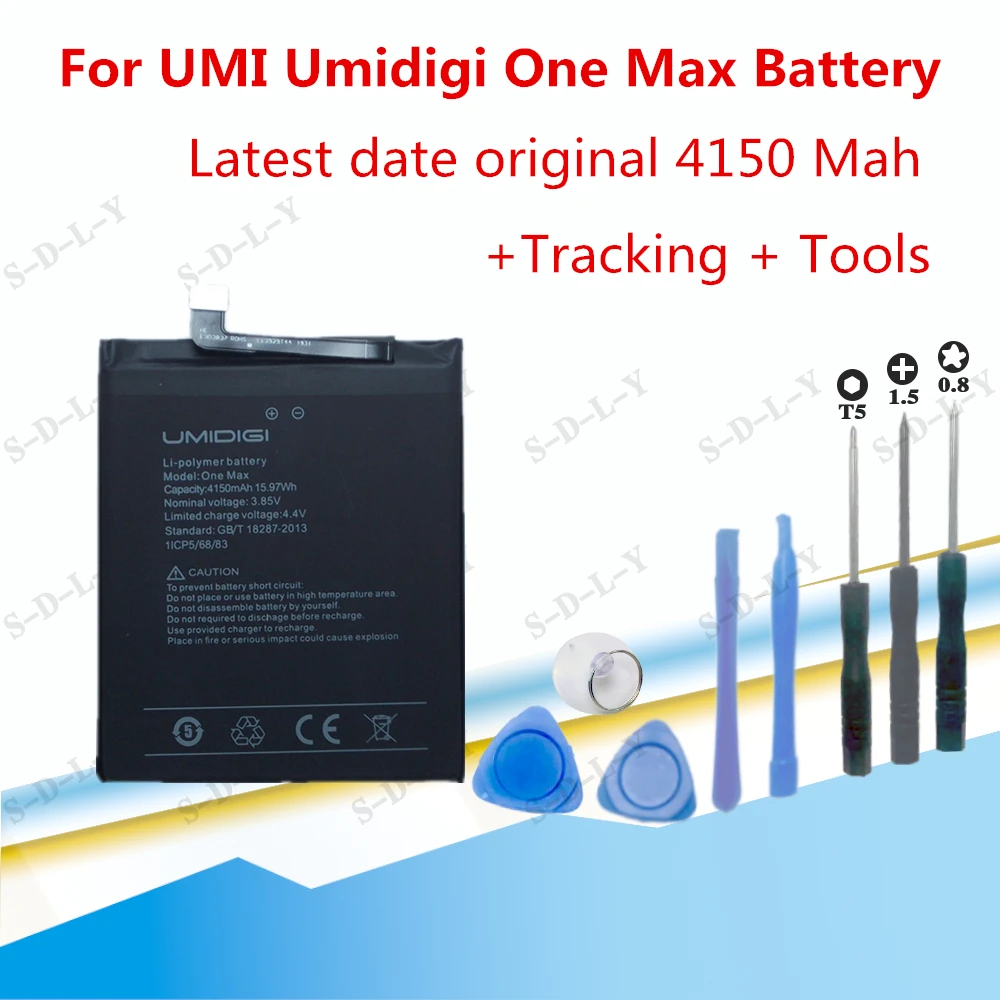 4150 мАч Высокая емкость для UMI Umidigi One Max батареи запасные сотового телефона +