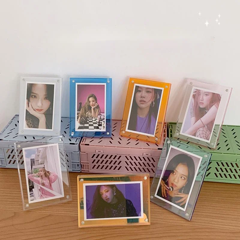 

Sharkbang 3 Inch Acrylic Photo Frame 74mmx104mm Transparent Cards Display Magnetic Desktop Decoration Card Holder Home Supplies