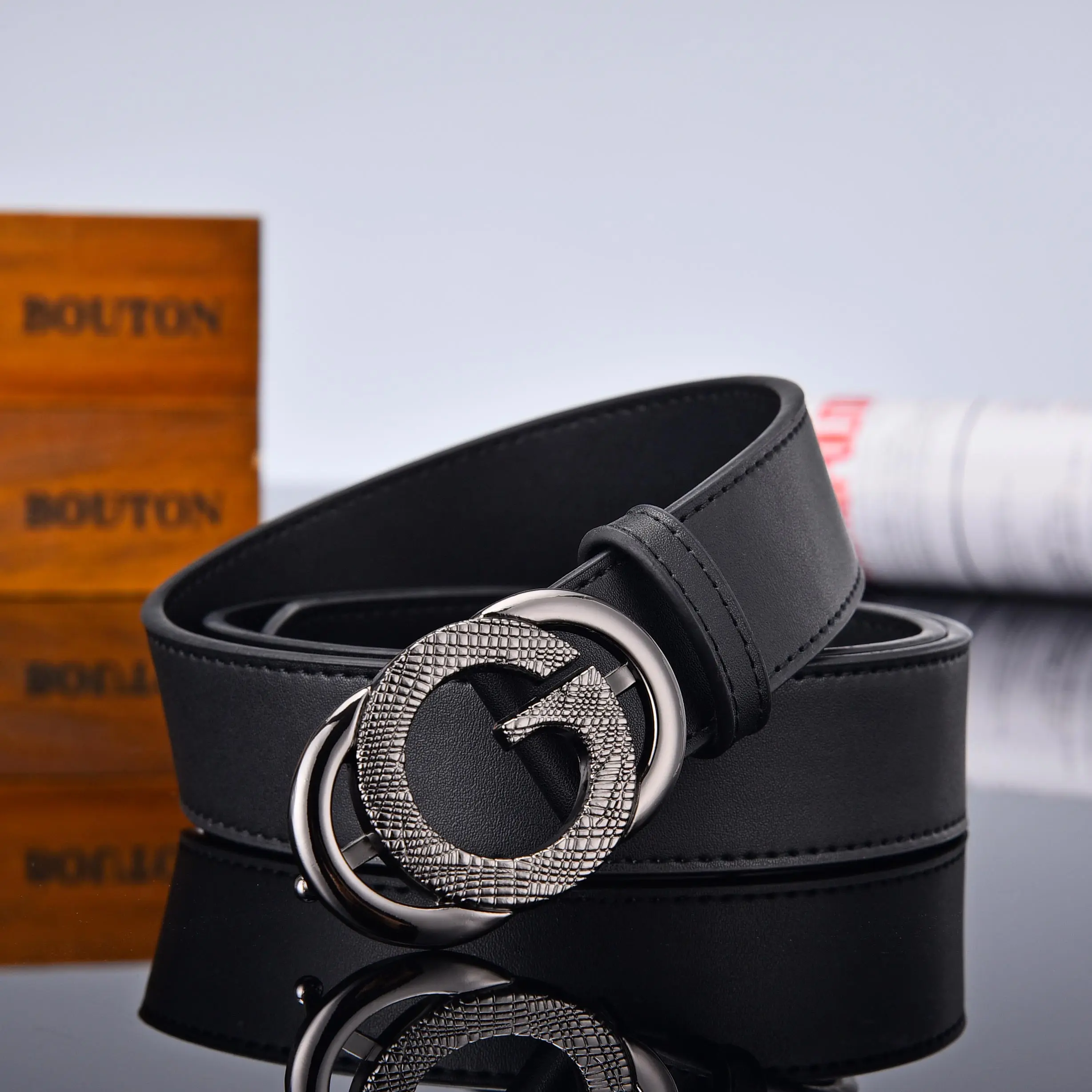 

Fashion Design G Letter buckle High Quality Cowhide Men Belt Casual Smooth buckle Woman Belts designer brand Width 3.4cm