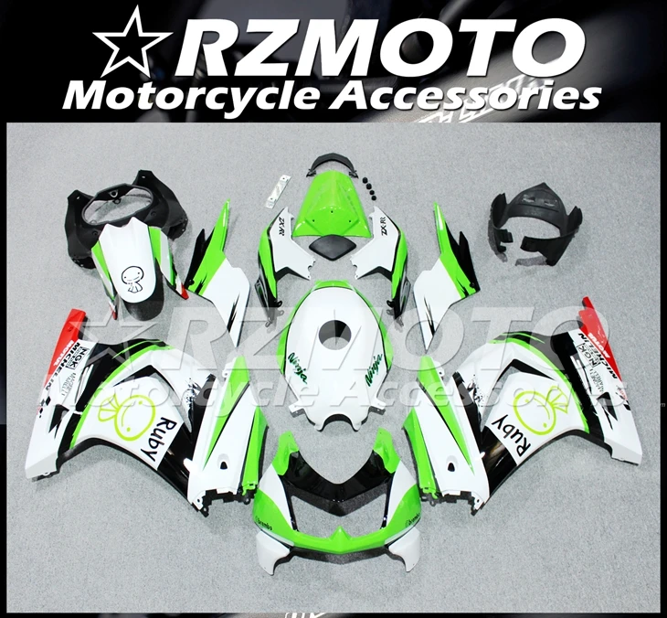 

Комплект обтекателей для мотоцикла из АБС-пластика, подходит для Kawasaki Ninja EX250 2008 2009 2010 2011 2012 250R, комплект обтекателей на заказ, зеленый, белый