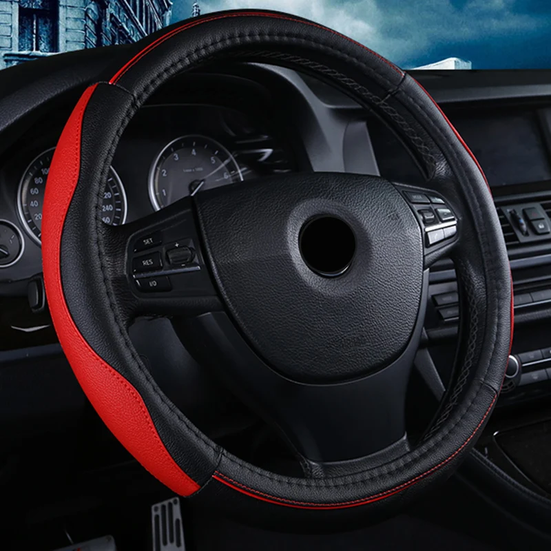 Высококачественный кожаный чехол на руль подходит для Mitsubishi Renault Suzuki Smart lada 38 см