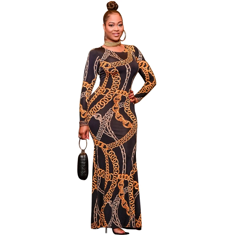 

Elegant Ladies Evening Dresses African Ankara Long Sleeve Sexy Long Dress Dubai Women Luxury Party Gown Vestido Vetement Femme