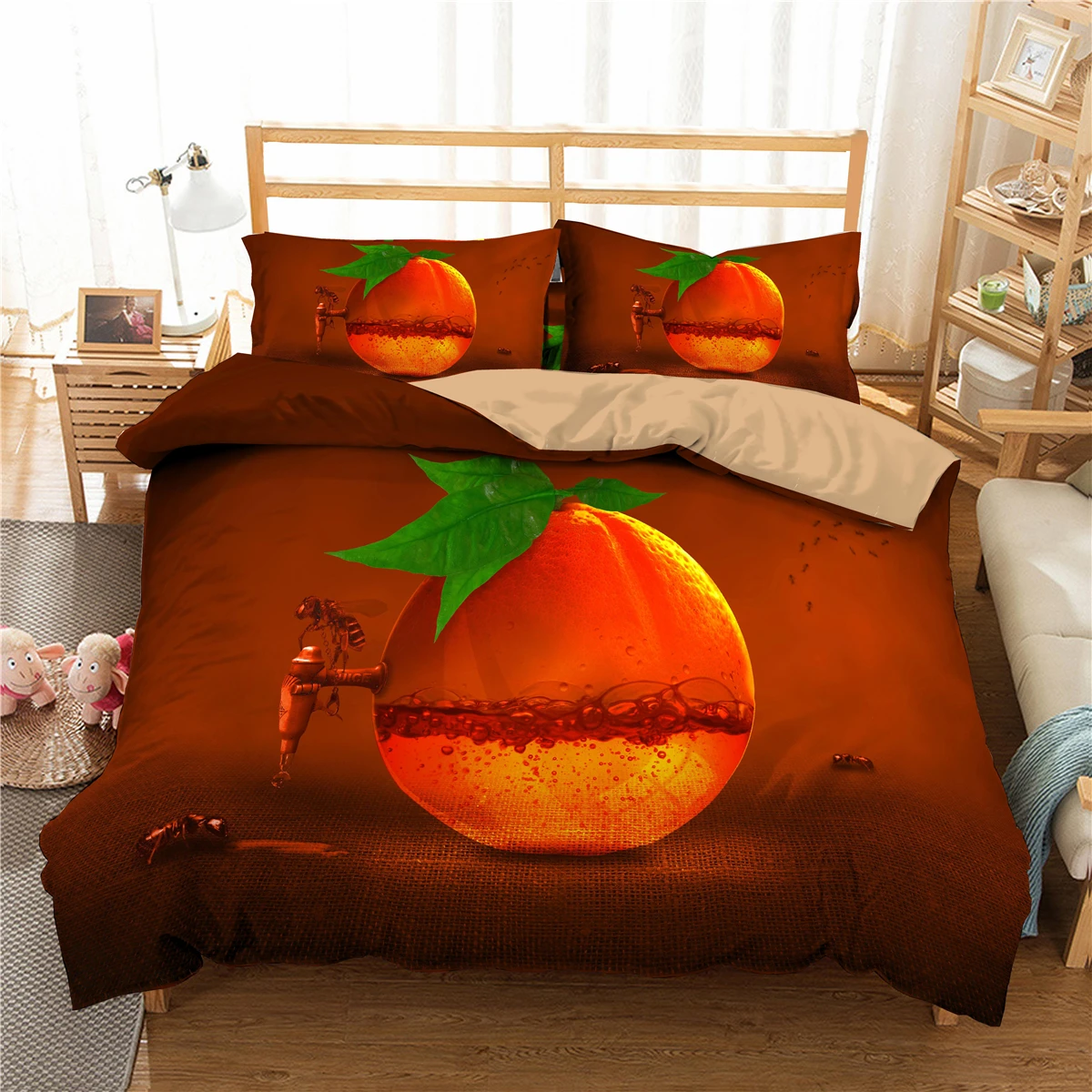 

ZEIMON Fashion Fruit Printed Duvet Cover Set Pillowcase Creative Home Decor Bedding Set Queen King Size Bedclothes 2/3pcs