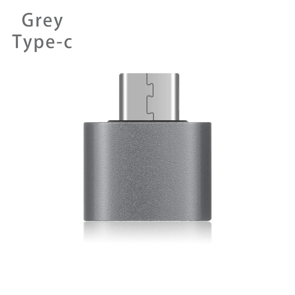 Серый Металлический USB-C 3,1 type C к USB 3,0 адаптер конвертера OTG для смартфонов Android type C OTG адаптер 18*18*9 мм - Цвет: Серый