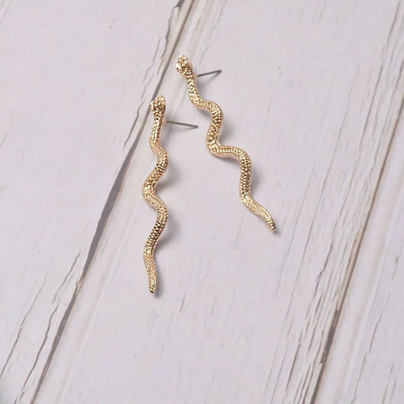 В стиле панк со змеиным рисунком длинные серьги для женщин ювелирные изделия
