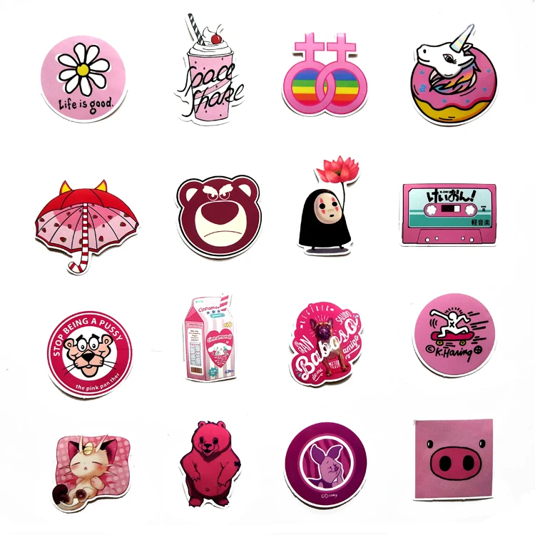 50 шт. ПВХ водонепроницаемый для девочек каваи розовый Забавный автомобильный