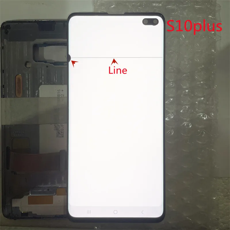 

Samsung Galaxy S10 G973F G973U G973 Amoled S10 Plus G975 G975F display touch assembly original screen with a dot and line