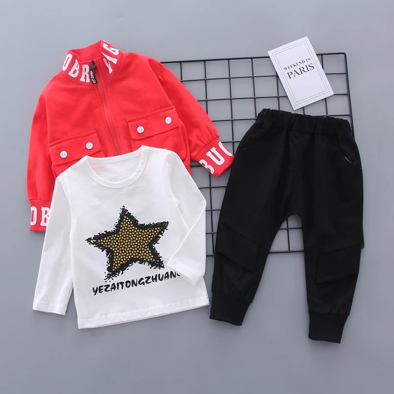 

Baby Boy Girls Casual Printed Pentagram Clothes Set Outfits Spring Autumn Boys Sports Clothes Tracksuit Suits for Kid Clothing