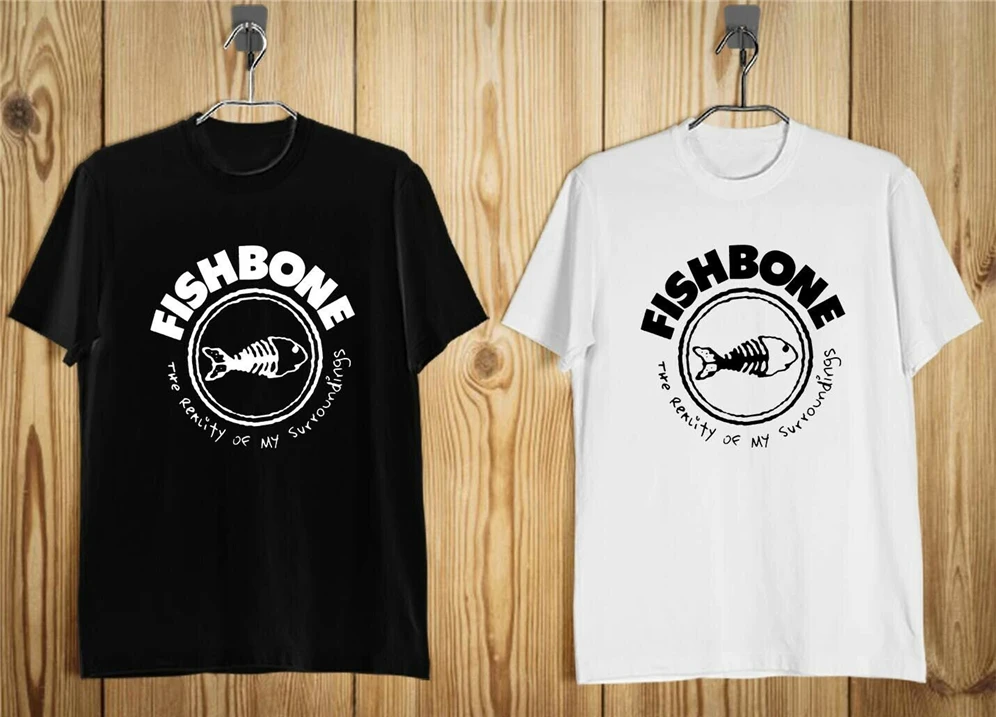 Fishbone истина и логотип для души рок группа Мужская футболка черный белый