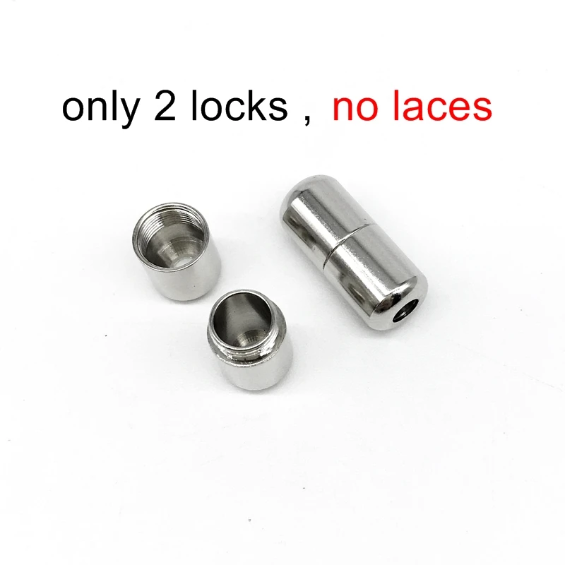 only locks no lace 1 пара шнурков без галстука круглые эластичные шнурки металлический замок быстро ленивые шнурки Z075 - Цвет: only locks no lace