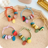 color fruit hair rope ins net celebrity female cute tie head rubber band hair ring high elasticity thick leather case hair rope