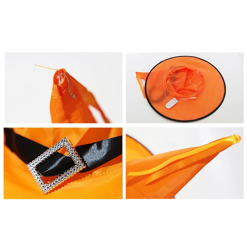 

Halloween Hanging Glowing Witch Hats Colourful Outdoor LED Light Up Props Decorations Waterproof Wearable
