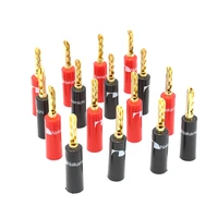 12pieces bfa banana plug connector 24k gold plated speaker cable plug