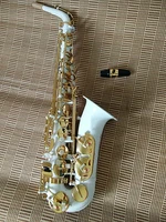 musical instruments alto saxophone new high quality white gold key alto saxophone model mouthpiece and case
