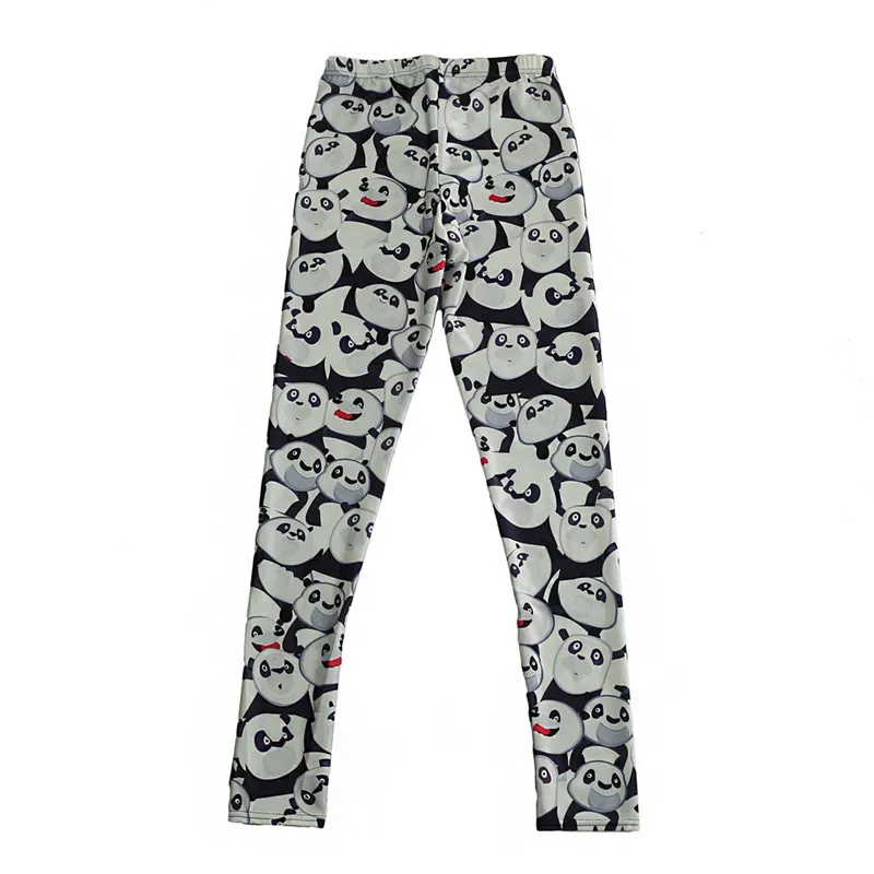 DOUBCHOW Womens Elastic Waist Digital 3D Printed Leggings Pants 2020 Maiden US Dollars Cute Panda Spandex Stretchy Footless