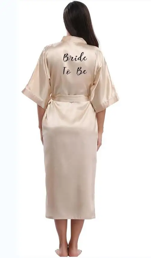 Женский Атласный халат-кимоно цвет шампанского с принтом | Женская одежда