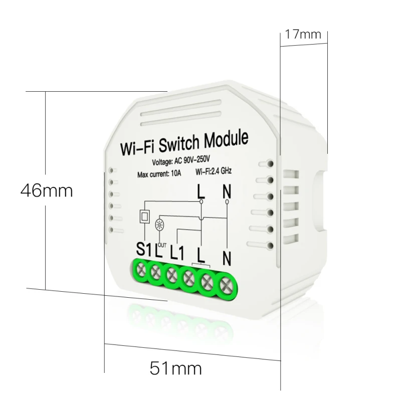 

Wifi Smart Wireless Remote Switch APP Controller Module Work With Smart Life Tuya Smart Home Accessories 90-250V High Quality