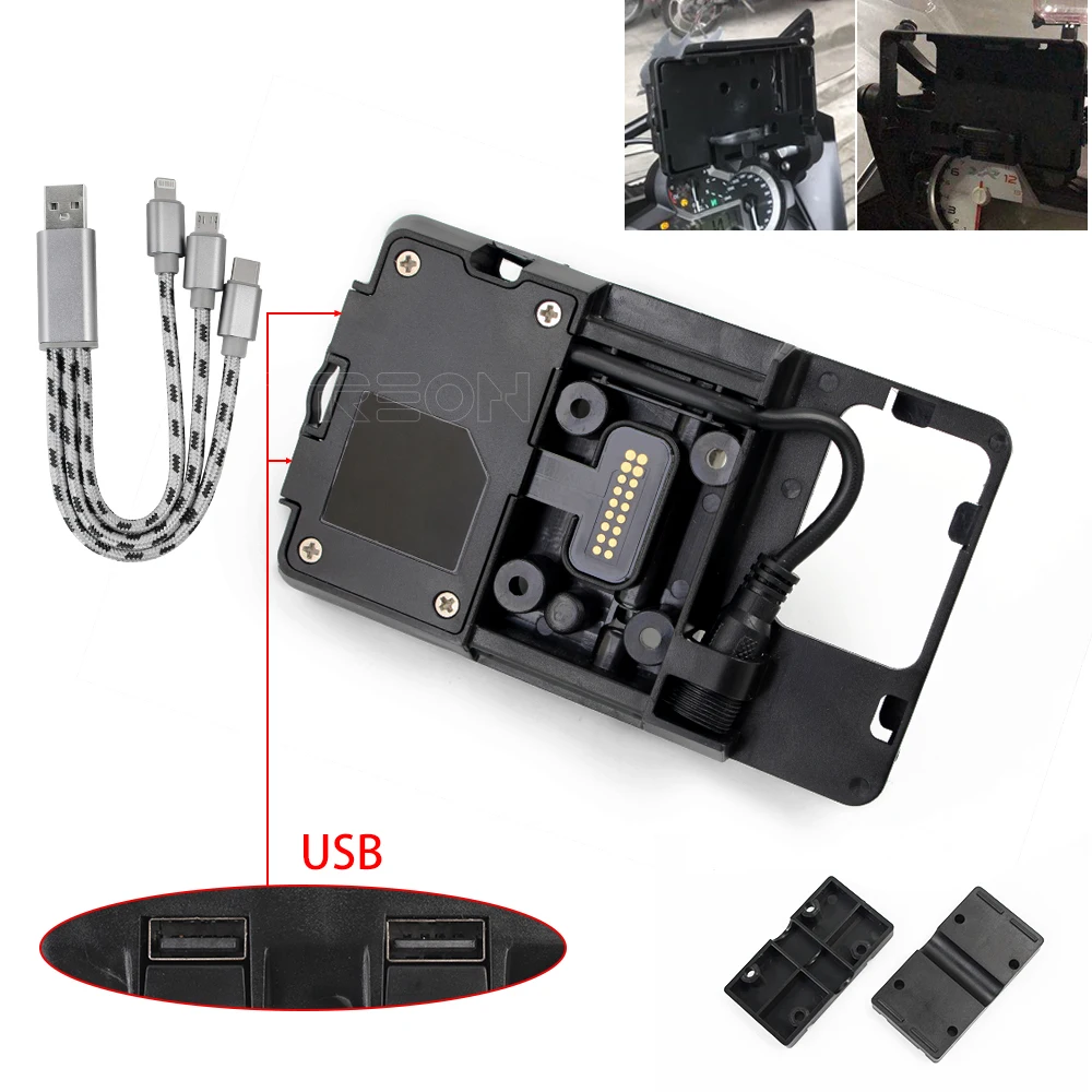 

for BMW R1200GS 2013-2017 F750GS F850GS CRF 1000L F700GS F800GS Mobile Phone Navigation bracket USB phone charging