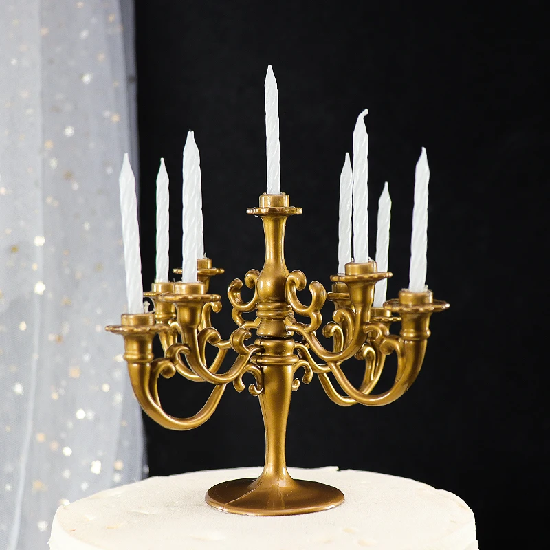 Детский душ вечеринка день рождения торт свечи для торта Topper двойной пластиковый