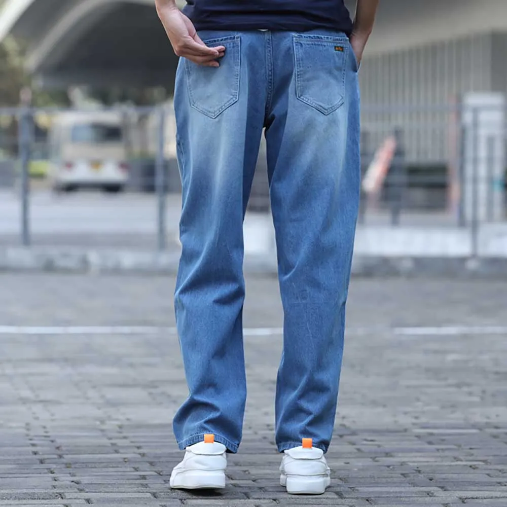 Spring Summer Trend Baggy Jeans Men Casual Straight Trousers Plus Size Streetwear Harem Pants Wide Leg Denim Clothing