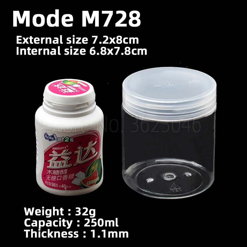 

10 pieces M728 Round Plastic Case Parts Accessory Organize Storage Screw Sample Transparent Box 6.8x7.8cm