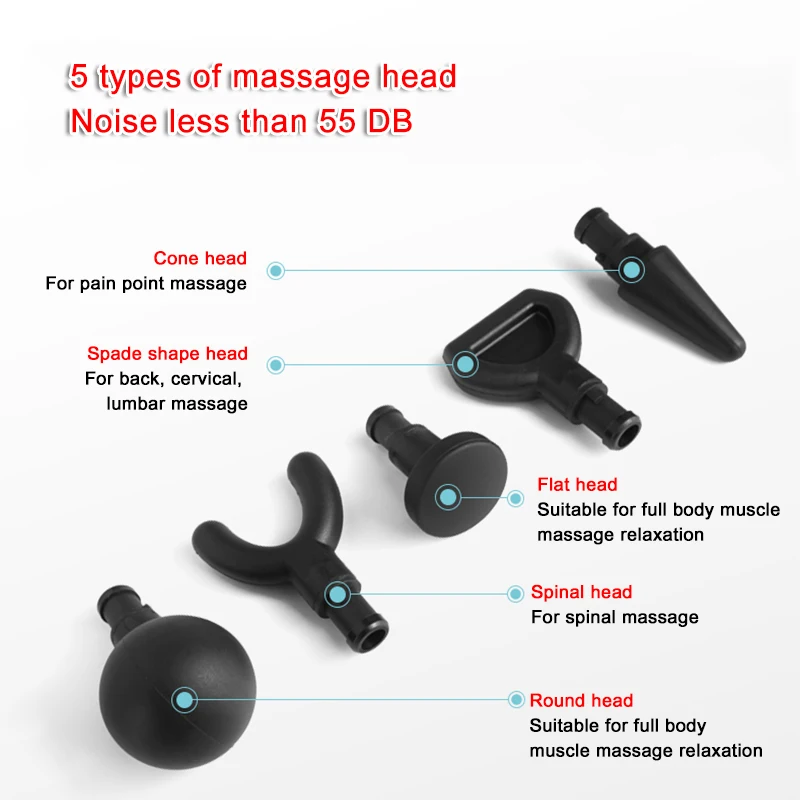 Booster Massager 5 Massage Head Body Massage Gun Muscle Stimulator Vibrating Electric Massage Body Relaxation Slimming