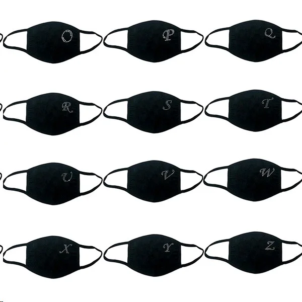 Стразы с надписями хлопковая маска для губ Модный черный многоразовый уход за