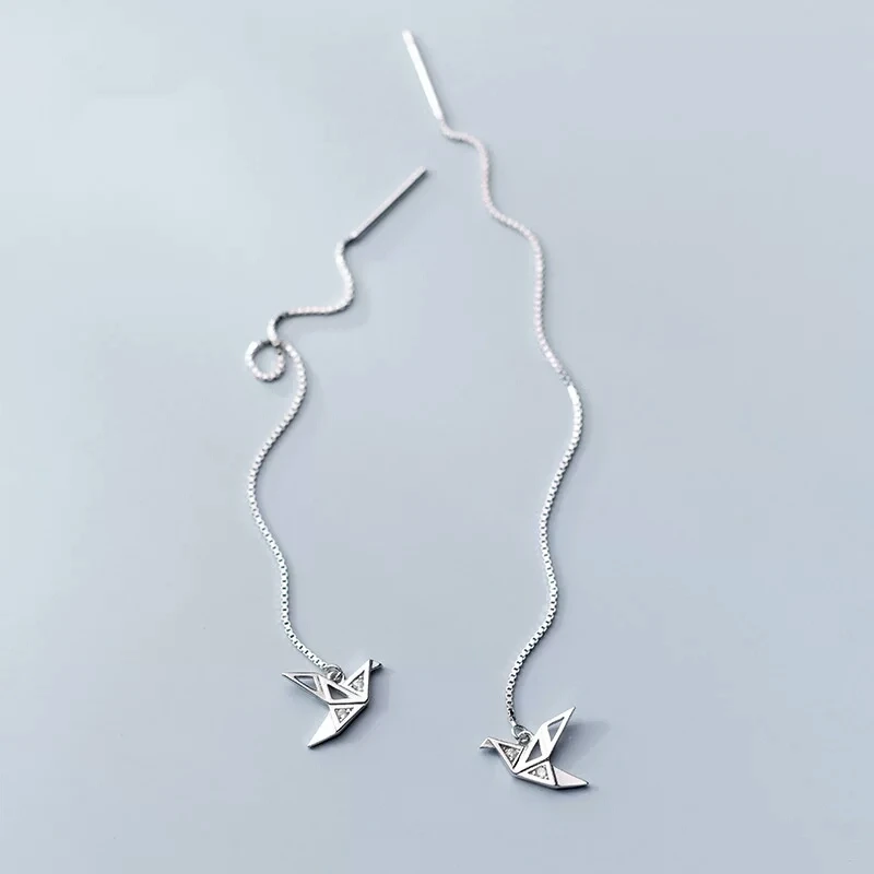 925 стерлингового серебра ювелирные изделия и рисунком в виде птичек оригами
