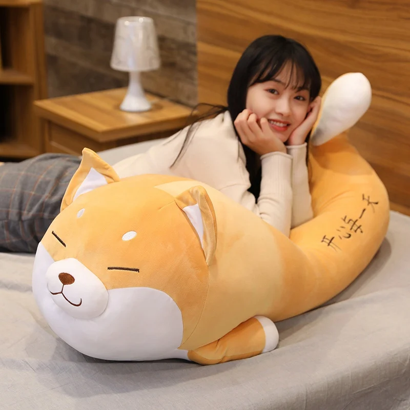 65cm Fat Soft Husky Shiba Inu Plush Pillow Toy Stuffed Cartoon Animal Dog Doll Sleeping Cushion Girls Kids Birthday Gift
