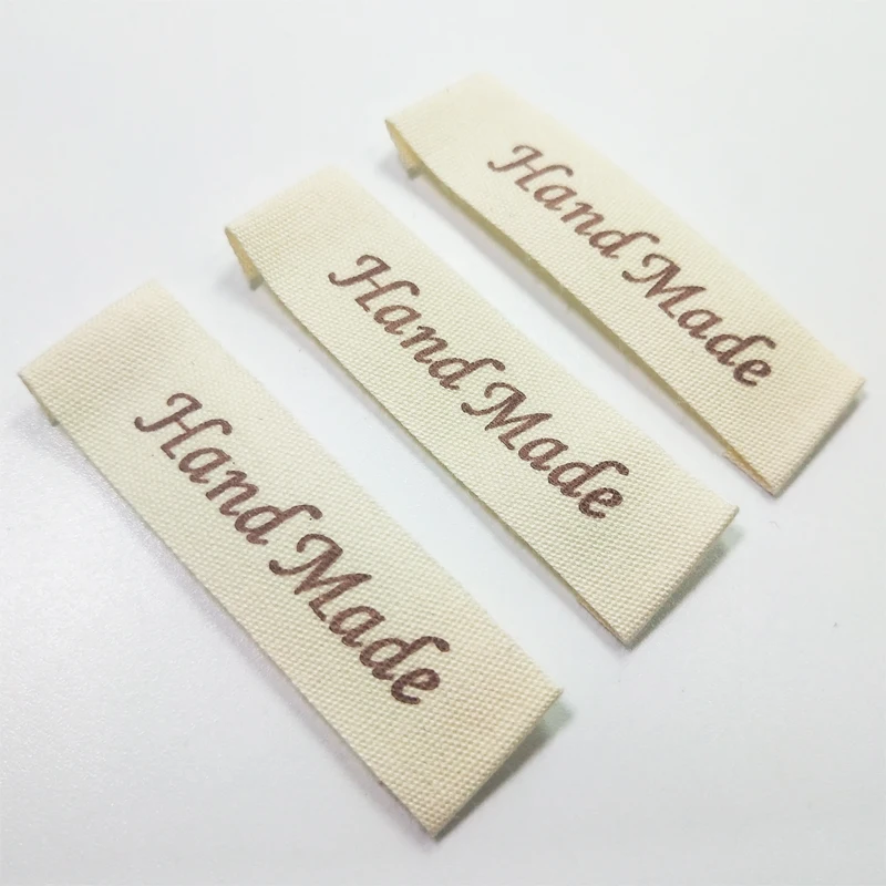FreeShipping100PcsHandMadeCottonWovenPrintedLabelsClothesGarmentTagsDIYScrapbookingCraftSewingAccessoriesSpotSupportCustomizatio|Этикетки
