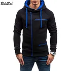 Мужские толстовки BOLUBAO, модные однотонные толстовки на молнии с капюшоном для мужчин