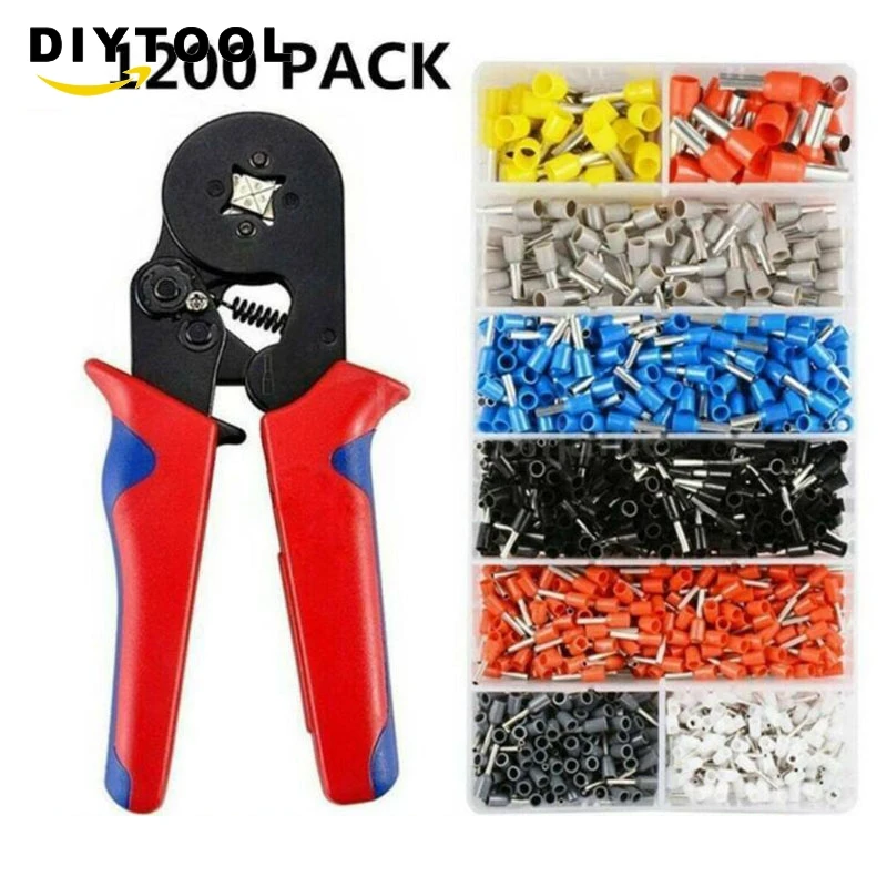 

1200 pieces set 0.25-10mm² crimping pliers wire end ferrules pliers cable lugs Ручные инструменты обжимные клещи pliers
