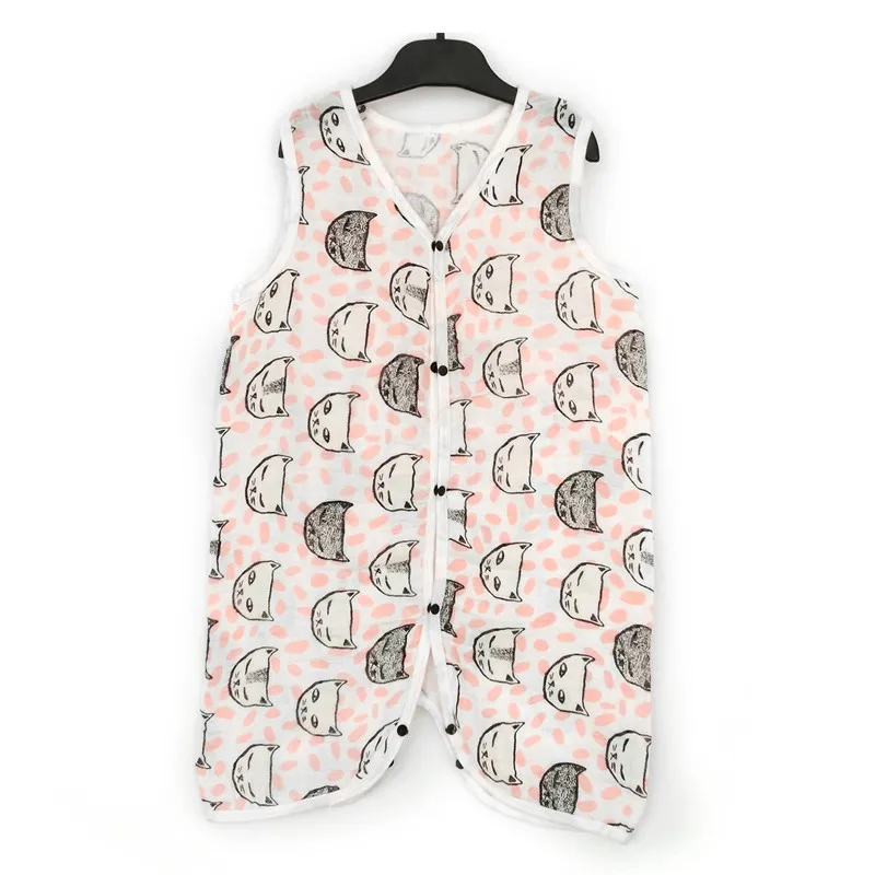Хлопковый спальный мешок унисекс мягкая марлевая детская одежда для сна жилет
