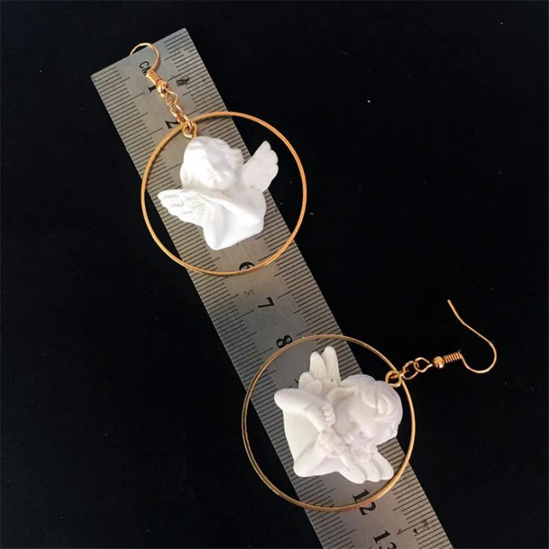 1 пара DIY ручной работы ангел Купидон Висячие серьги для женщин клипсы брендовые