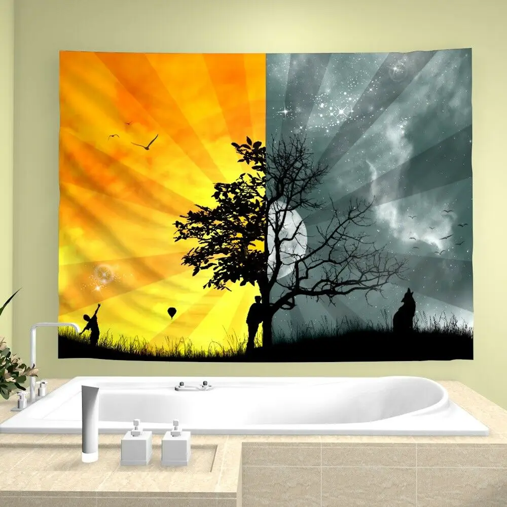 Дневной и ночной режимы настенный психоделический гобелен Спальня украшение