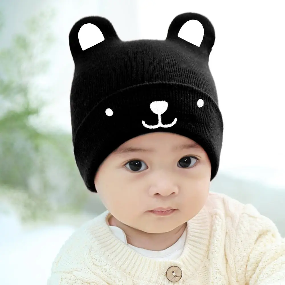 Милая шапка с собачьими ушками для маленьких девочек зимние теплые вязаные шапки