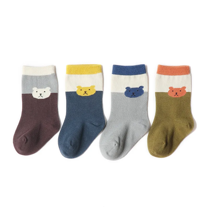 Детские хлопковые Дышащие носки лотоса в новом стиле с принтом животных и цифр