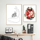 Плакат на холсте с изображением беременности, акварелью, цветочным принтом