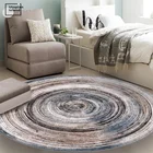 Ковер в нордическом стиле, круглый ковер для спальни, ковер с текстурой древесины для гостиной, мягкий напольный коврик, тканый ковер для деревянной настила