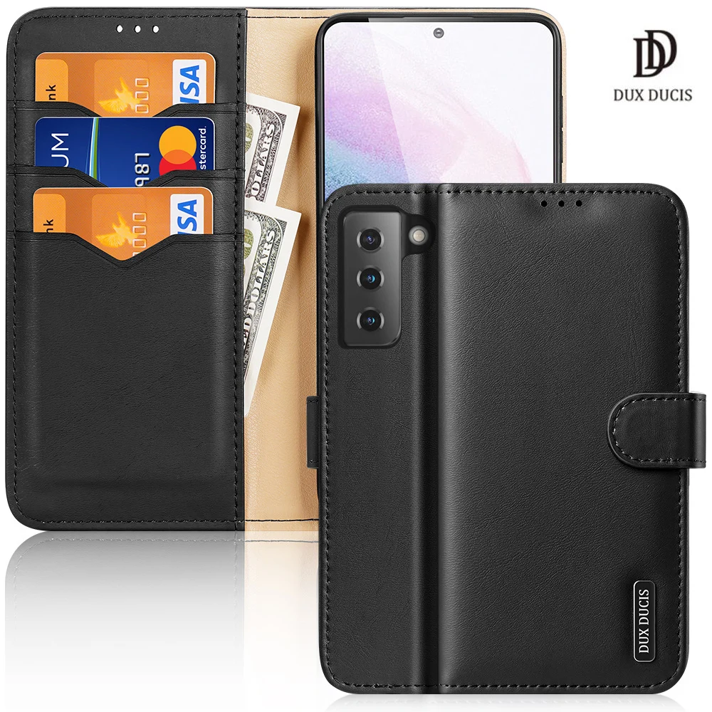 

For Samsung Galaxy S21 Plus 5G DUX DUCIS Hivo Series Flip Cover Luxury Leather Wallet Case Full Good Protection Steady Stand