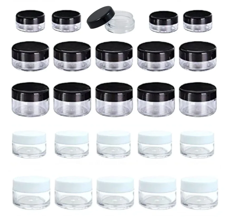 

50Pcs Plastic Cosmetics Jar Makeup Box Nail Art Storage Pot Container 2g 3g 5g 10g 15g 20g Sample Lotion Face Cream Bottle