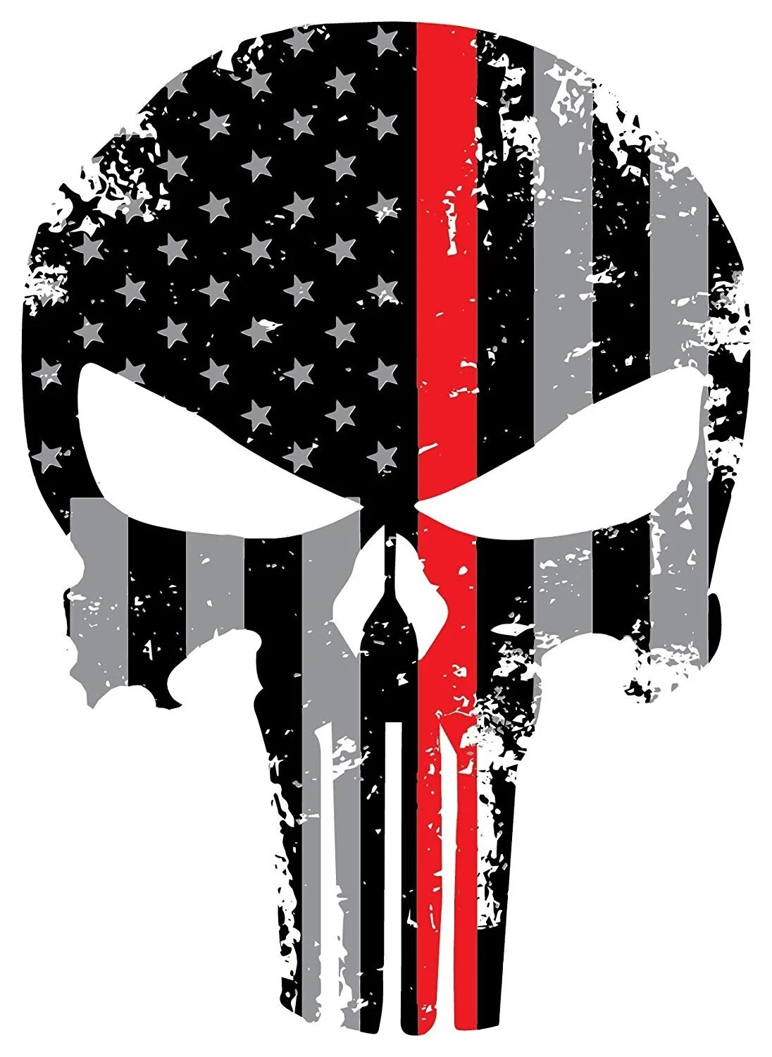 Для Blueline Punisher Red Line Skull потрепанная Светоотражающая наклейка с флагом США для