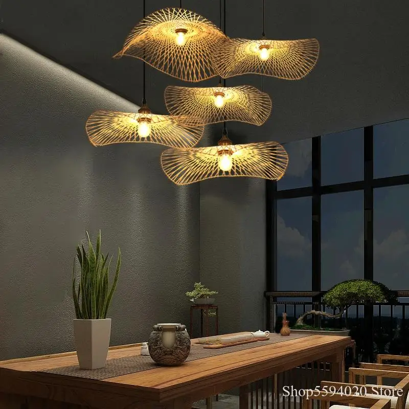 Китайские бамбуковые люстры креативные светильники Alien Zen для чайной комнаты