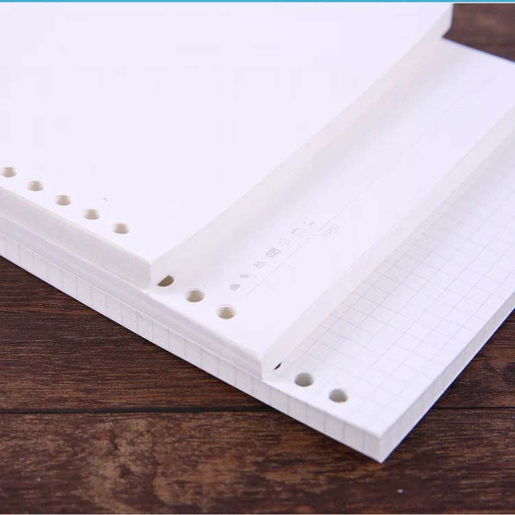 

Hot sale cheap loose-leaf refill B5A5 hand ledger 26-hole inner core notebook inner page square horizontal line blank