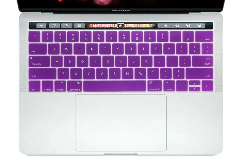 Фиолетовый Английская американская Защитная пленка для клавиатуры для Macbook Pro 13,3 A1706 A1989 и 15,4 дюймов A1707 A1990 с сенсорной панелью - Цвет: Фиолетовый