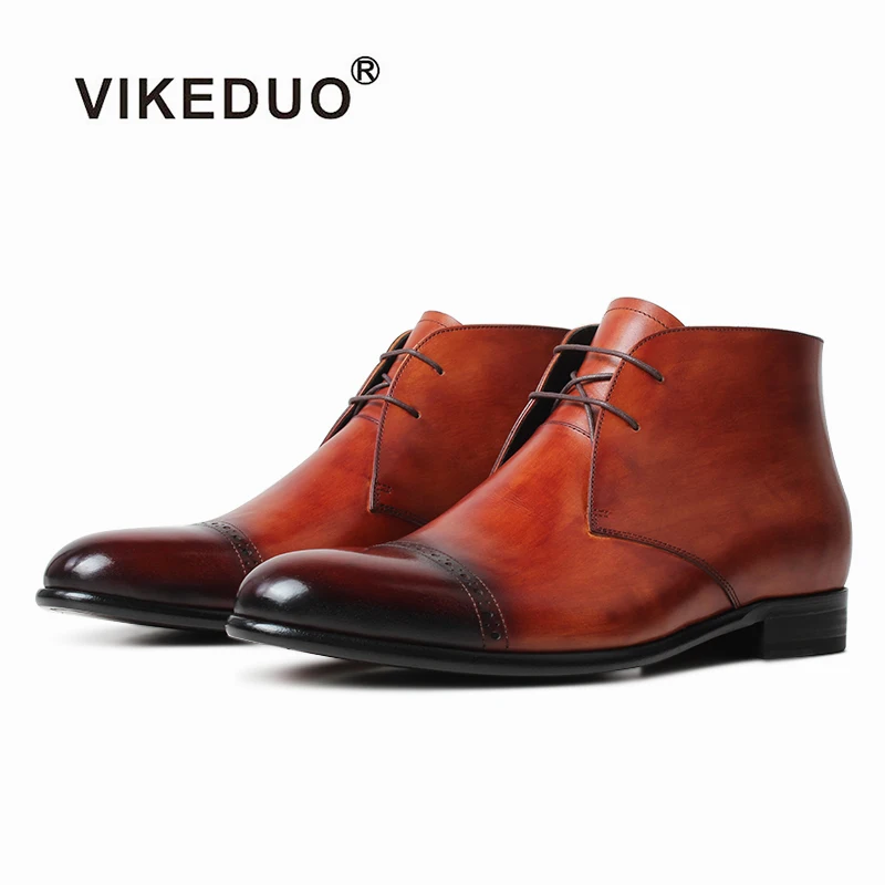 

Мужские модные тренды ручной работы Vikeduo для весны и лета, сезон 2020, дизайнерская мужская кожаная обувь до щиколотки